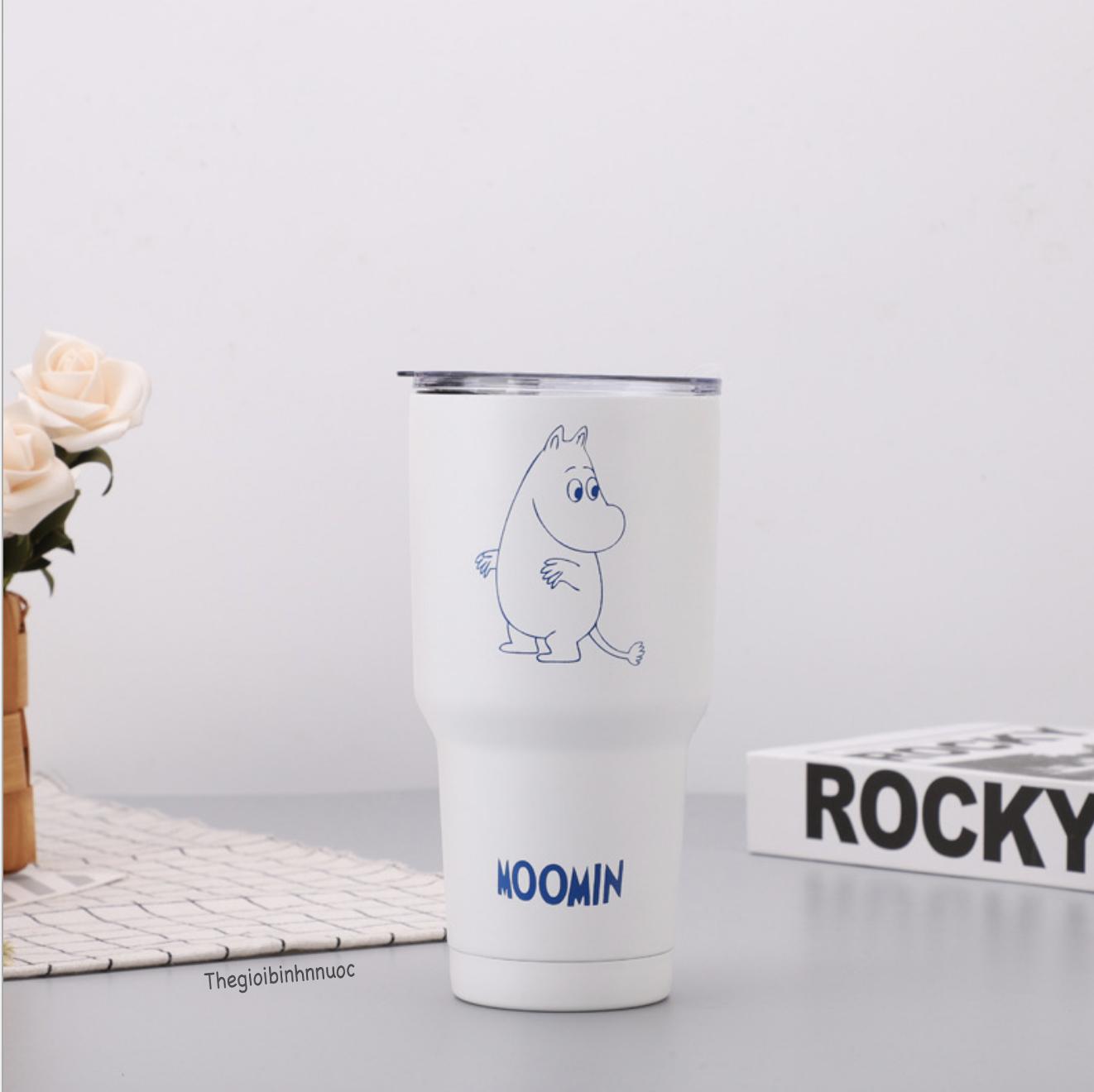 Ly giữ nhiệt yeti moomin đáng yêu nắp chống tràn tặng combo b260