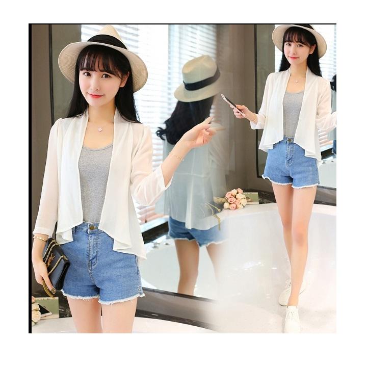 Áo khoác kimono voan mềm mại khoác nhẹ tay dài 02 C005
