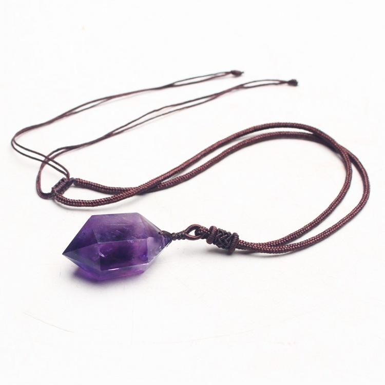 Vòng cổ AMETHYST Thạch Anh Tím - Vòng Cổ Cao Cấp Dây Bện Kiểu Dáng Hàn Quốc