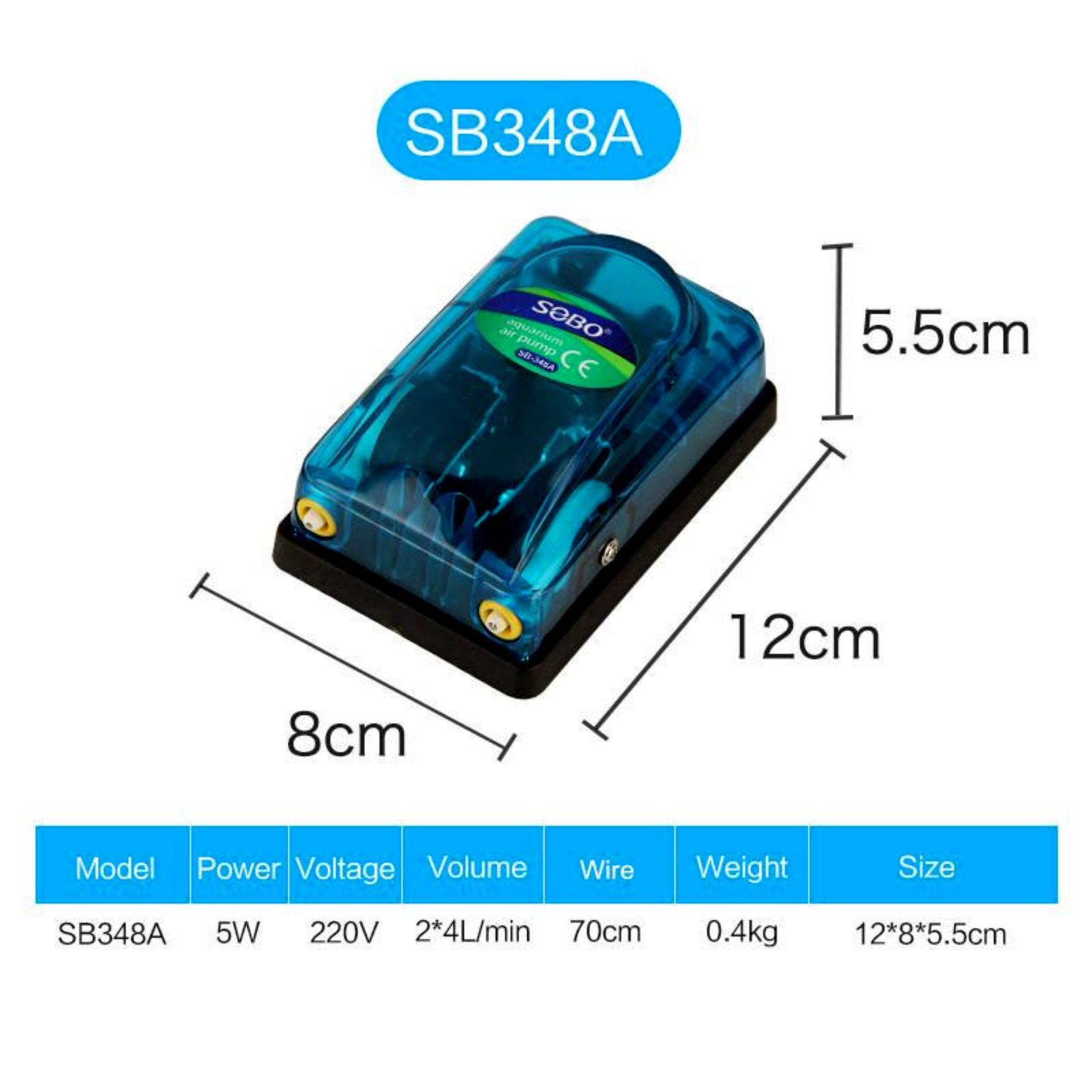 Máy sục sủi oxy  mini 2 vòi ELECTRICAL RS-348A 5W  loại tốt, siêu êm, tiết kiệm điện năng  tặng kèm 2 đá sủi oxy và 2m dây sủi trị giá 25k