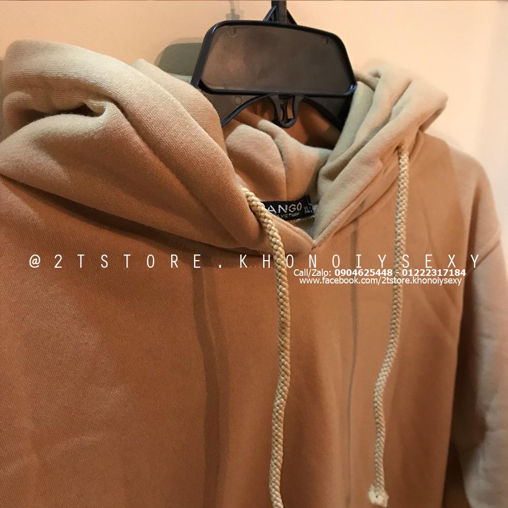 2T STORE ÁO KHOÁC HOODIE NỈ CÓ NÓN TRƠN MÀU KEM 2TAKN08001-12.jpg