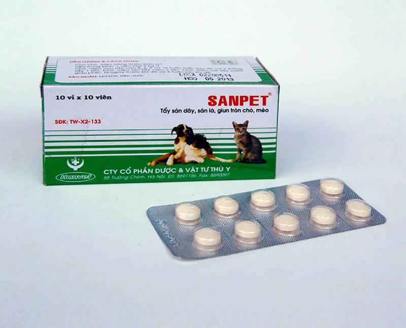Thuốc Tẩy Giun (Vỉ 10 Viên) - Hanvet Sanpest