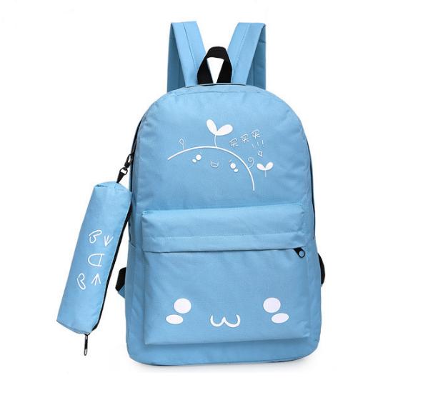 Bộ Ba Lô Và Túi Nhỏ Họa Tiết HK SHOP MC3 (Xanh Da Trời)