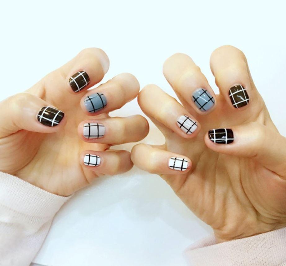 Bộ 24 móng tay giả xám xanh