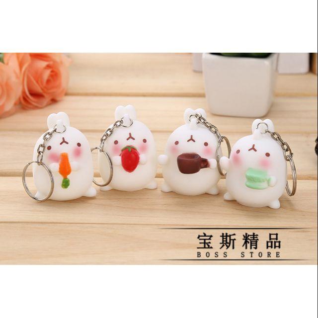 Móc khóa dễ thương họa tiết cầm cốc