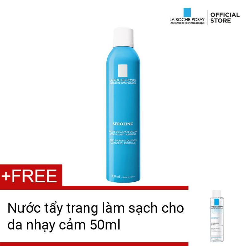 Nước xịt khoáng làm sạch và làm dịu da La Roche Posay Serozinc 300ML tặng nước tẩy trang giàu khoáng Micellar Water 50ML