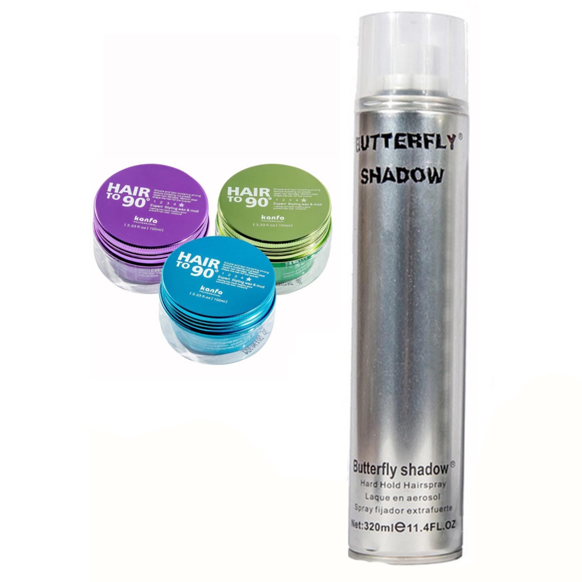 Combo Gôm chính hãng Shadow 320ML và Sáp Vuốt Tóc Kanfa
