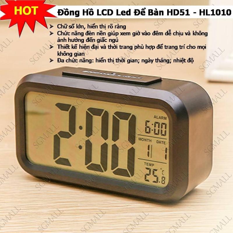 Đồng Hồ Led Chống Nước, Đồng Hồ Lcd Led Để Bàn Hd51 - Hl1010 Với 4 Chức Năng Đồng Hồ - Báo Thức - Nhiệt Kế - Lịch, Cảm Biến Ánh Sáng Tự Động, Không Gây Nhức Mỏi Mắt Ban Đêm, Thiết Kế Nhỏ Gọn, Bảo Hành Uy Tín. bán chạy