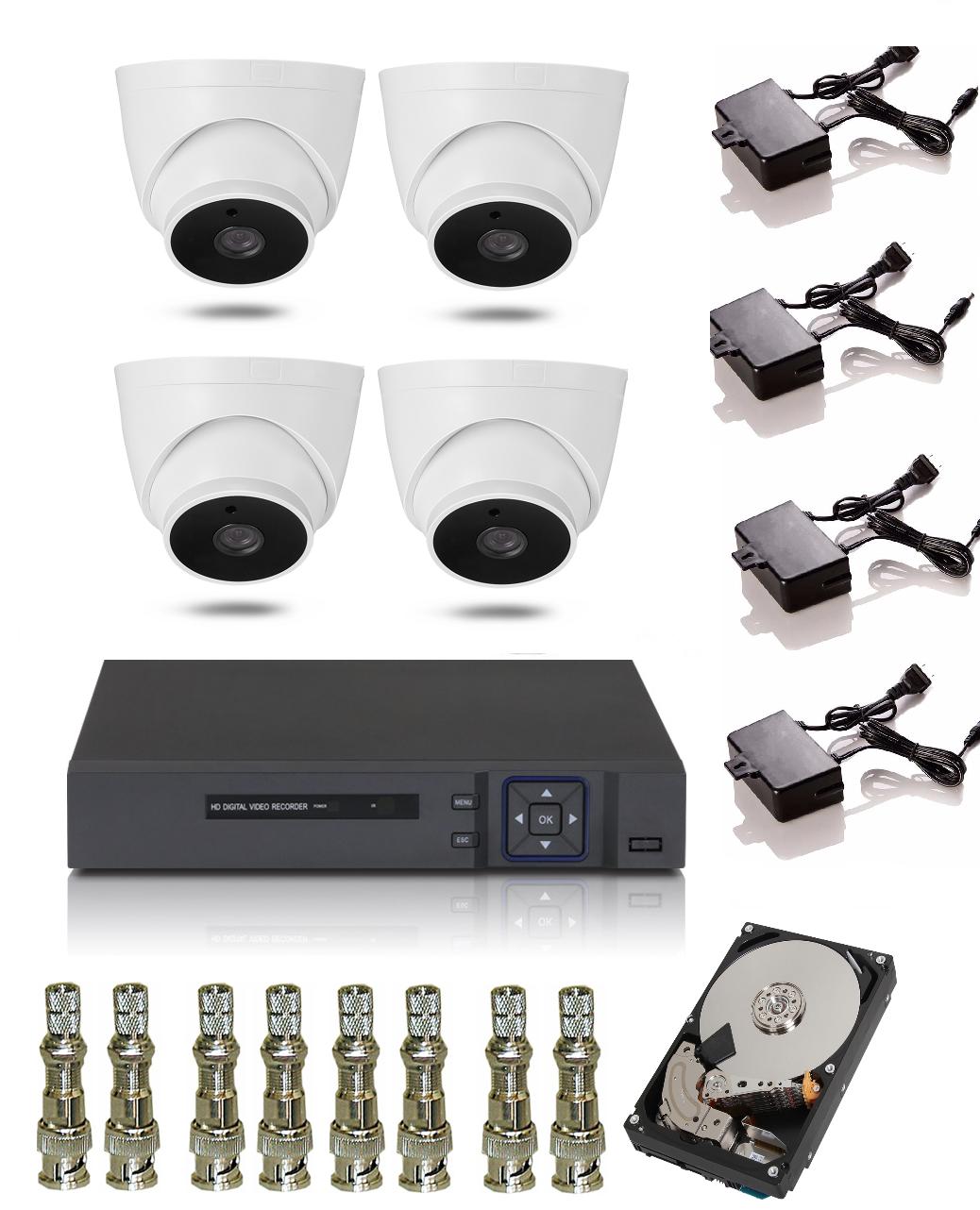 Bộ 4 camera cvi 2.0m elitek ecc-11013+ đầu ghi+ ổ cứng 250gb