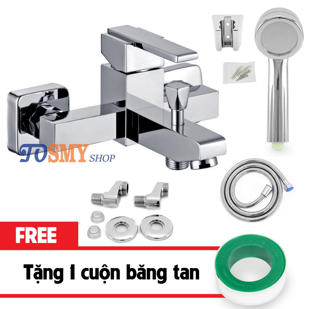 Bộ vòi sen tắm nóng lạnh vuông cao cấp CSN06