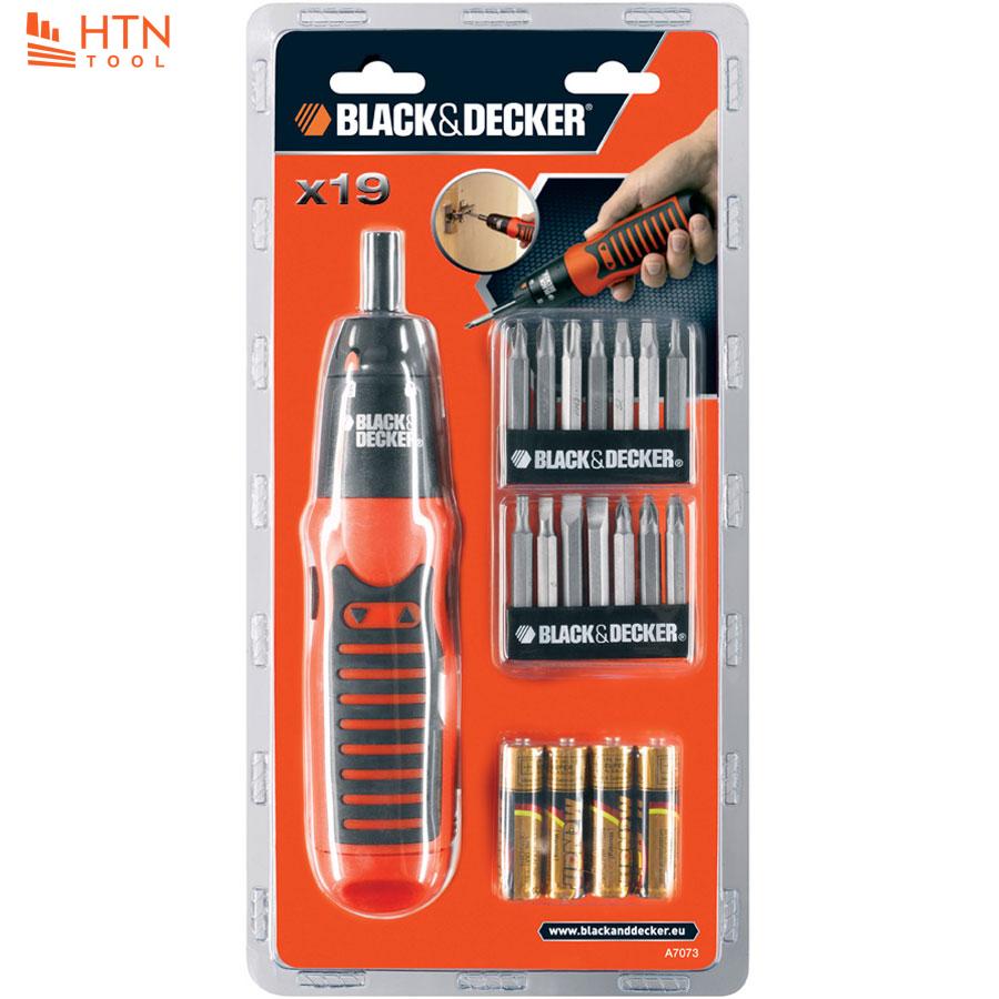 Black+decker - tay vặn vít dùng pin + 14 mũi vít a7073-tw
