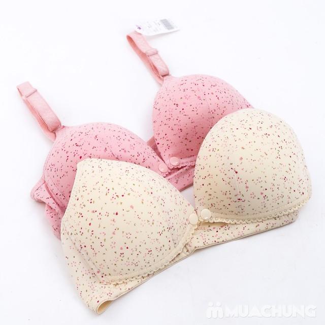 (freship HCM)Combo 2 Áo Lót Cho ba bau va cho Con Bú Họa Tiết The ladies Tiện Dụng Cho Mẹ (Vàng+ Hồng )