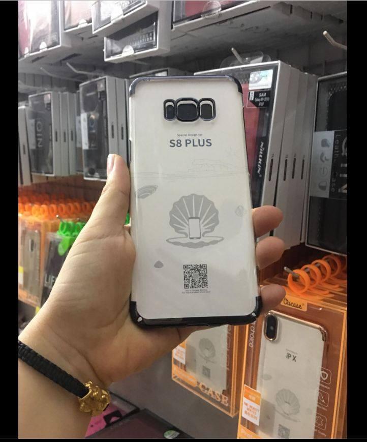 Ốp lưng dẻo Silicon Viền màu cho Samsung Galaxy S8 Plus Tặng móc dán iRing