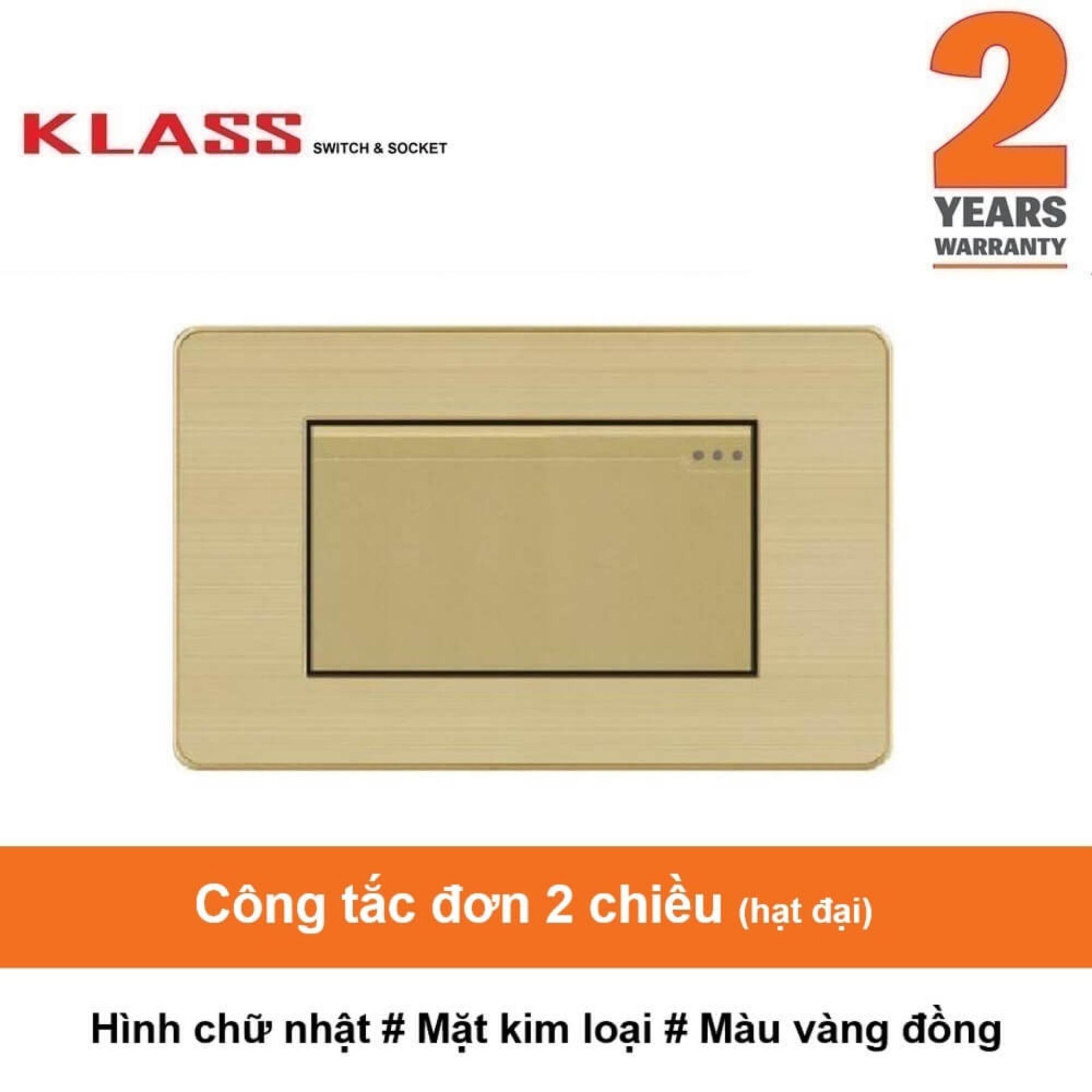Công tắc đơn 2 chiều hạt đại, hình chữ nhật, màu vàng, KLASS 118KV3-003