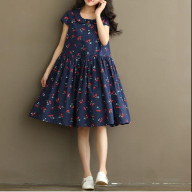 Đầm bầu váy bầu công sở cherry