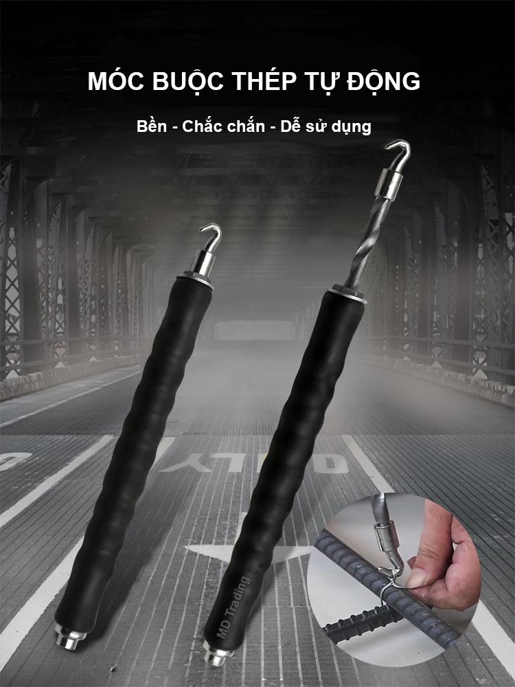 Móc buộc thép tự động, tay buộc thép tay xoay, dụng cụ chuyên nghiệp buộc khung thép sàn, khung thép cột, khung thép móng nhà
