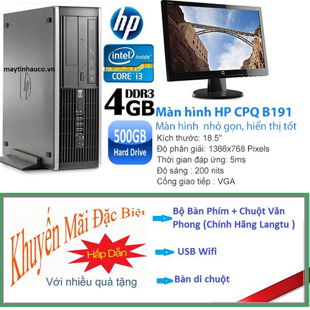  Máy tính đồng bộ HP Elite 8200 ( core i3 2100 /4G/500G ), Màn hình HP 18"inch - Bảo hành 24 tháng , Tặng Bộ Bàn phím chuột ,USB wifi  , Bàn di chuột - Hàng Nhập Khẩu 