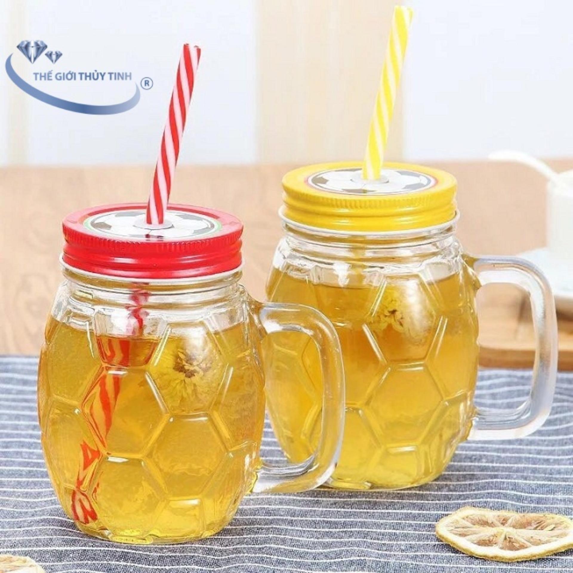 Ly cốc thủy tinh trái banh uống trà sữa 400ml