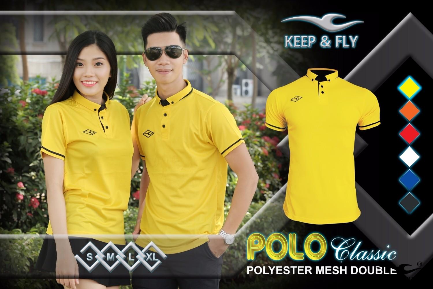 Áo thun polo nam cổ lãnh tụ cao cấp keep & fly vàng