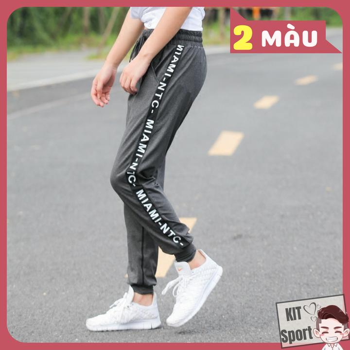 Quần dài Jogger thể thao nữ MIAMI - Cửa hàng phân phối KIT Sport - Hàng nội địa Trung(Women Pants,đồ tập quần áo gym,mẫu rộng, thể dục,thể hình, Yoga, Aerobic,Zumba Fitness)