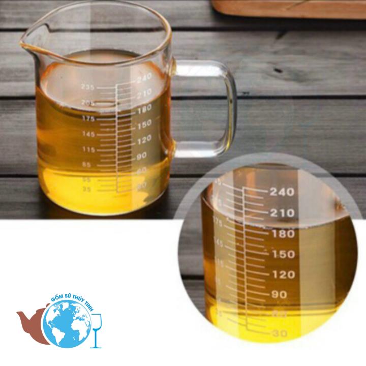 Ly thủy tinh chia vạch - cố thủy tinh chia vạch đo lường 240ml
