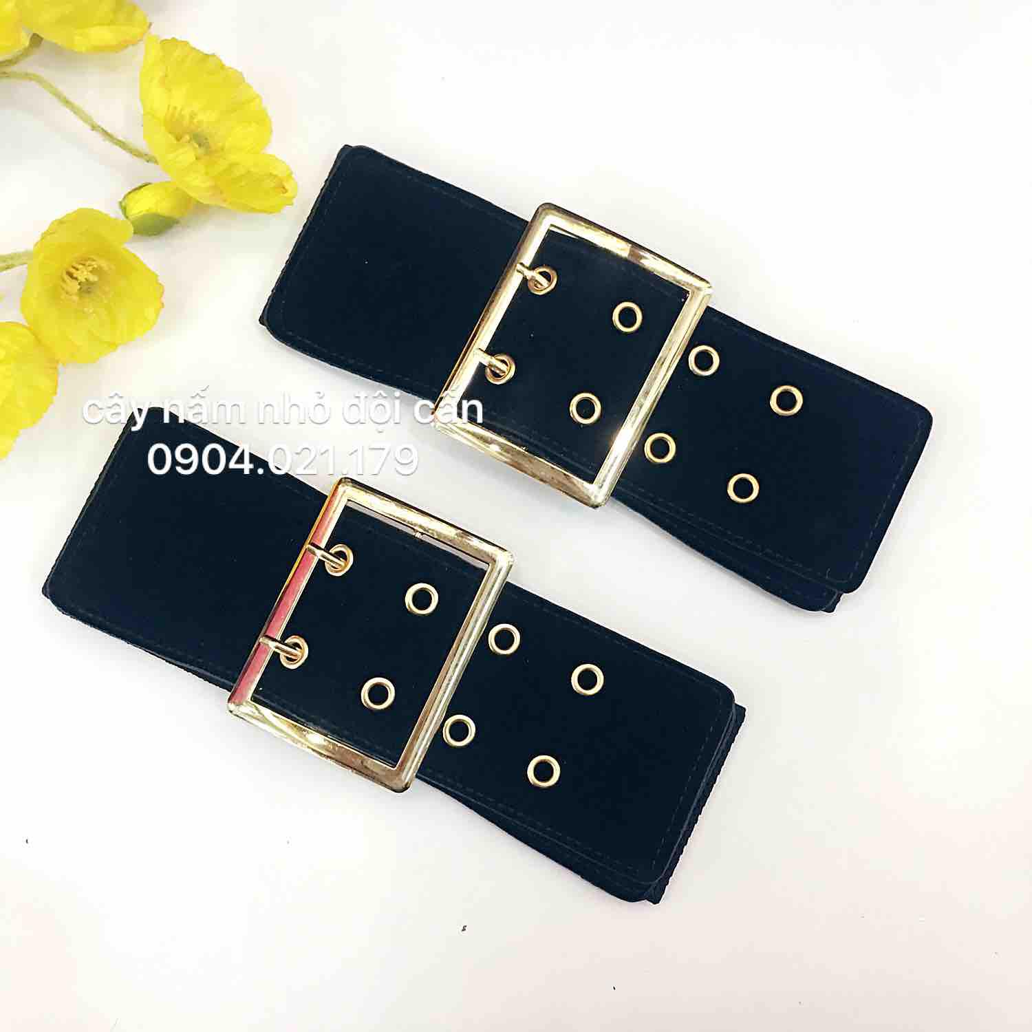 thắt lưng nữ-chun co giãn-bản 7cm-mặt nhung