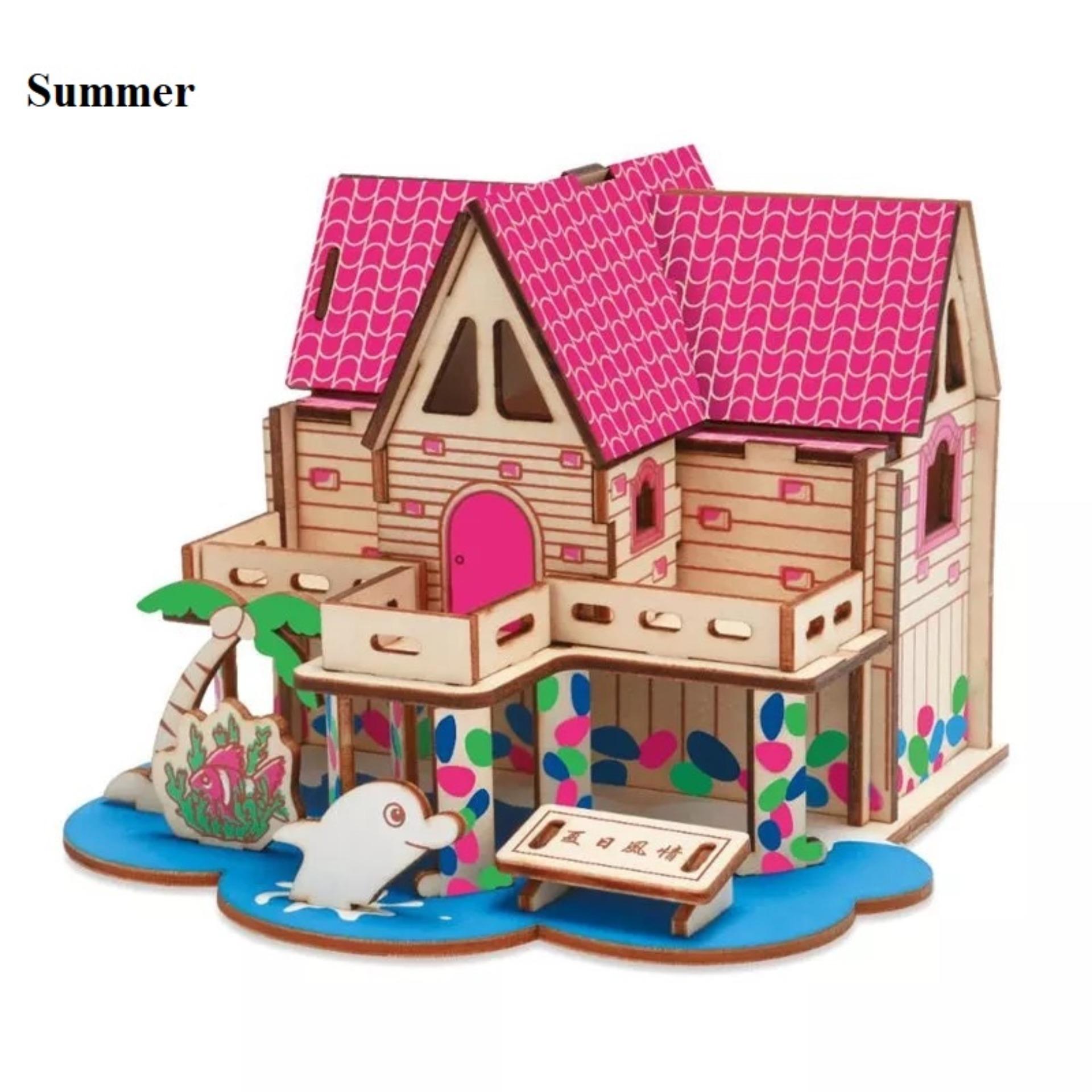 Đồ chơi lắp ráp Mô hình Nhà gỗ Mùa Hè Summer