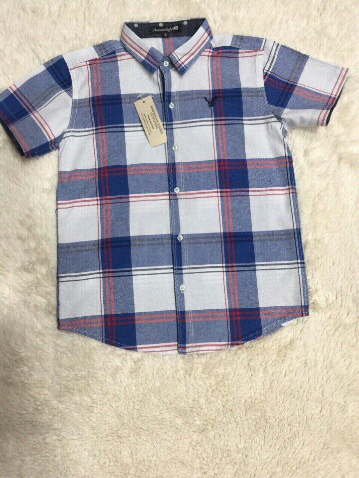 Áo sơ mi old navy tay ngắn sọc xanh cho bé trai - size 1-8