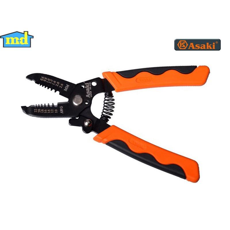 Kìm tuốt dây tự bung asaki ak-9100 6inch-165mm