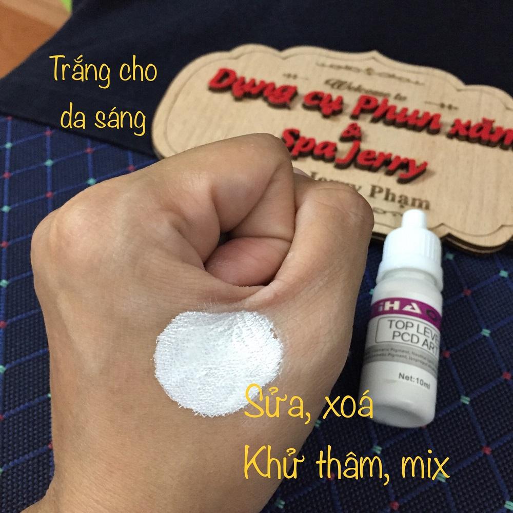 Mực pcd xử lý thâm môi nặng, xóa, sửa, mix màu trắng - bright peal white