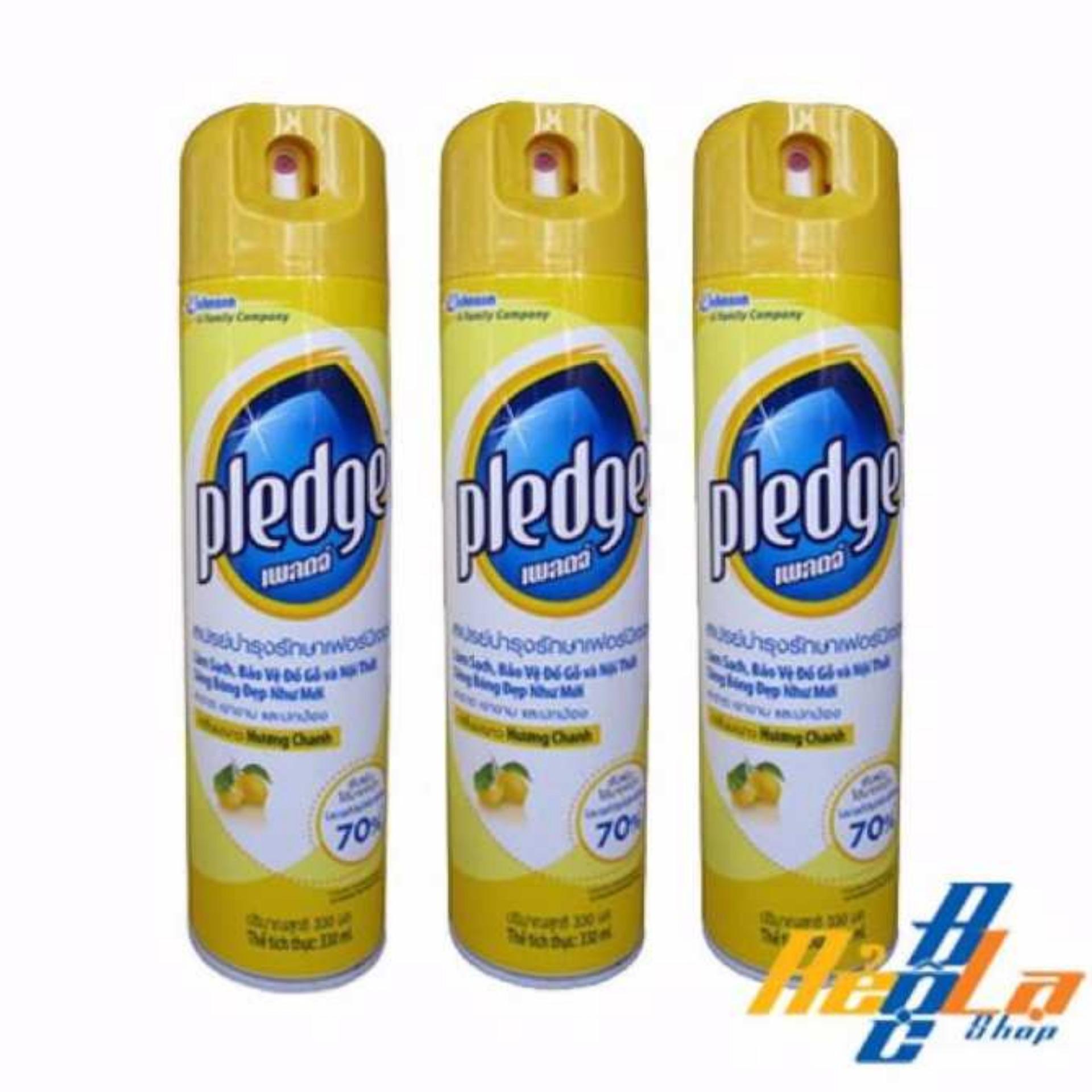 [HCM]Bộ 3 Chai xịt đánh bóng gỗ 330ml Pledge loại bỏ bụi bẩn đánh bóng và bảo vệ đồ gỗ nội thất nhanh chóng mùi hương chanh thơm mát