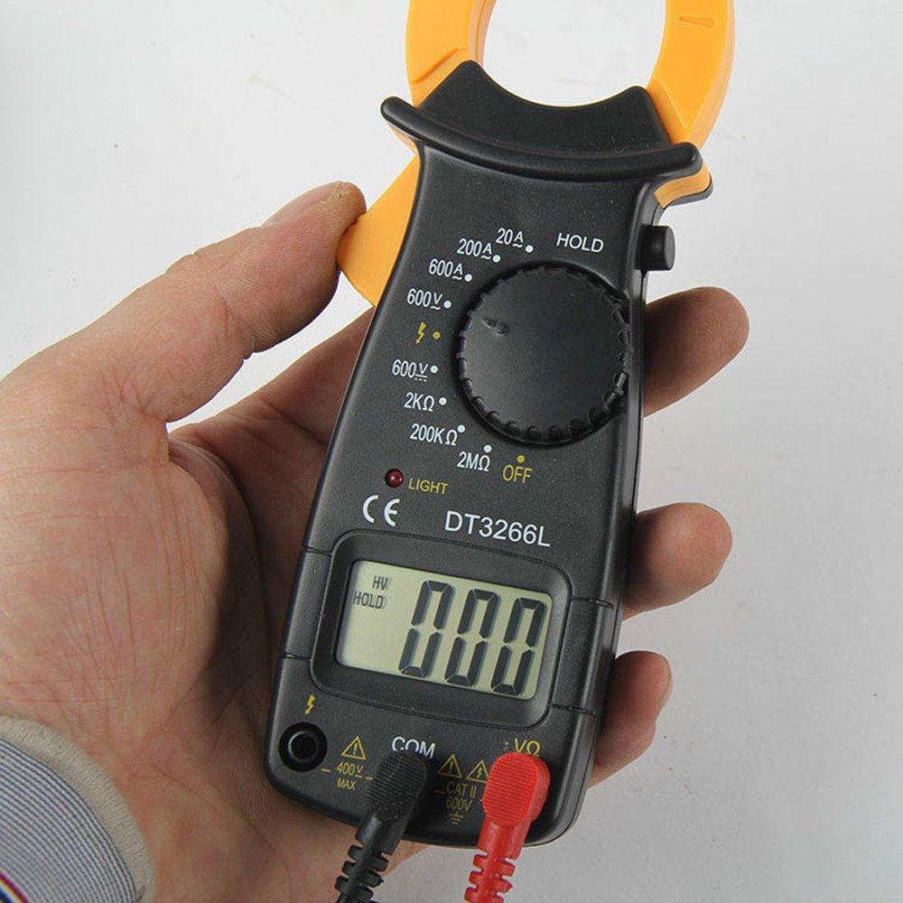LCD Digital Clamp Meter AC DC Current Voltage Resistance Tester DT3266L