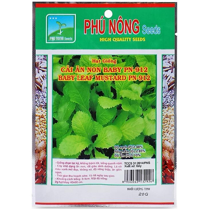 [HCM] Hạt giống cải bẹ ăn non Baby ITALIA PN-912 - 20g