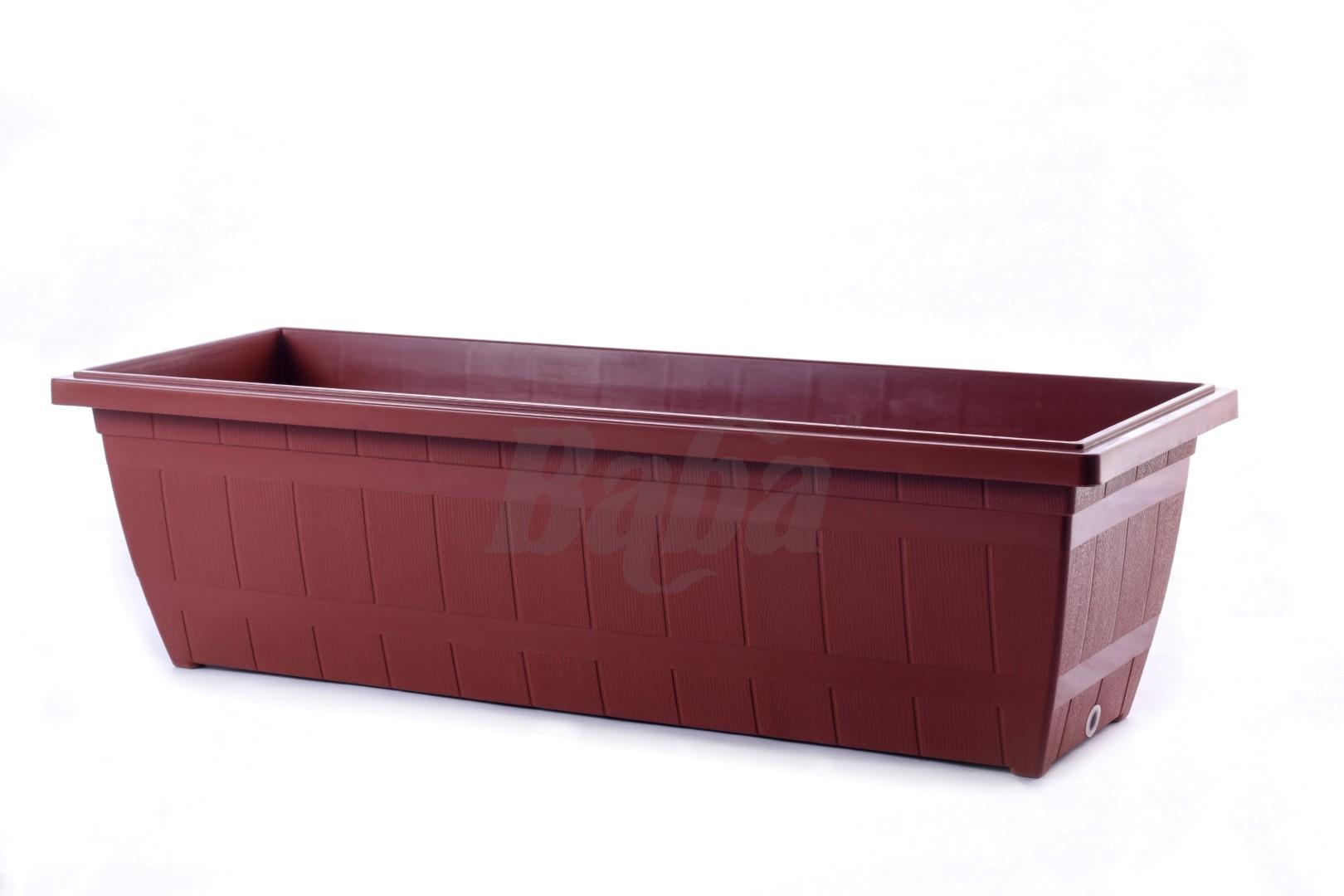 CHẬU HOA NHỰA DÀI TỰ DƯỠNG BABA BI-519 HÀNG NHẬP KHẨU MALAYSIA THÂN THIỆN VỚI MÔI TRƯỜNG NÂU ĐẬM