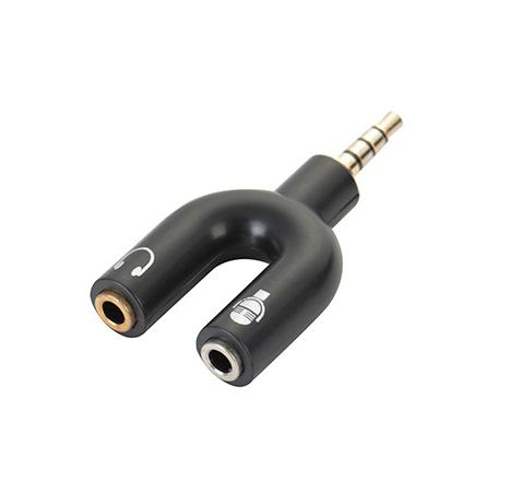 Bộ gộp micro và audio âm thanh ra 1 cổng jack cắm 3.5mm Đầu cắm vừa khít, chắc chắn Tương thích tốt