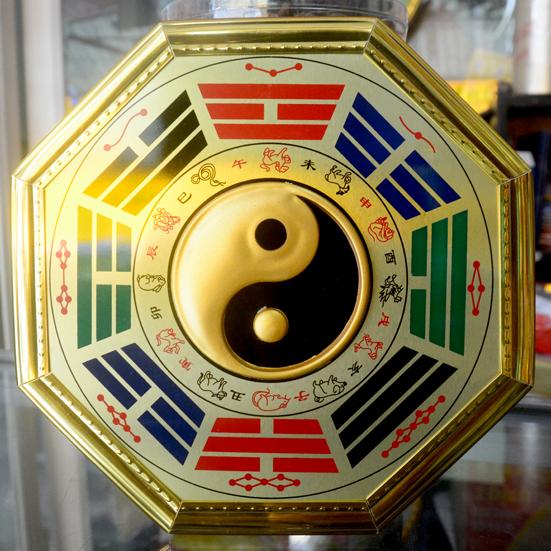 [HCM]Gương Bát quái phong thủy âm dương mạ vàng