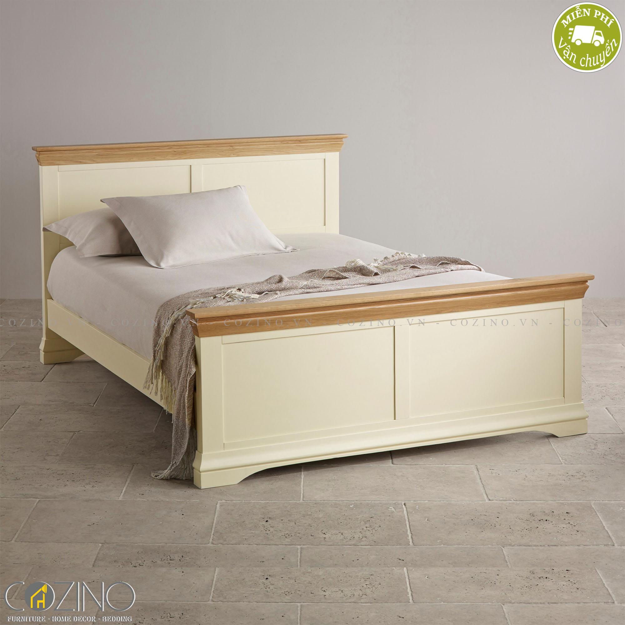 Giường đôi Canary gỗ sồi 1m6