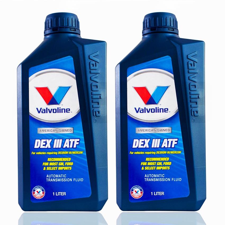 Bộ 2 chai 1l dầu hộp số tự động và trợ lực tay lái valvoline dex iii atf ti295