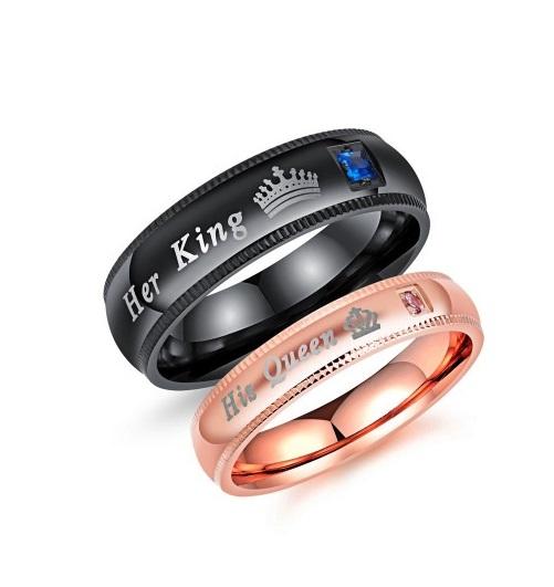 Nhẫn cặp King Queen tình yêu mãi bền lâu N1