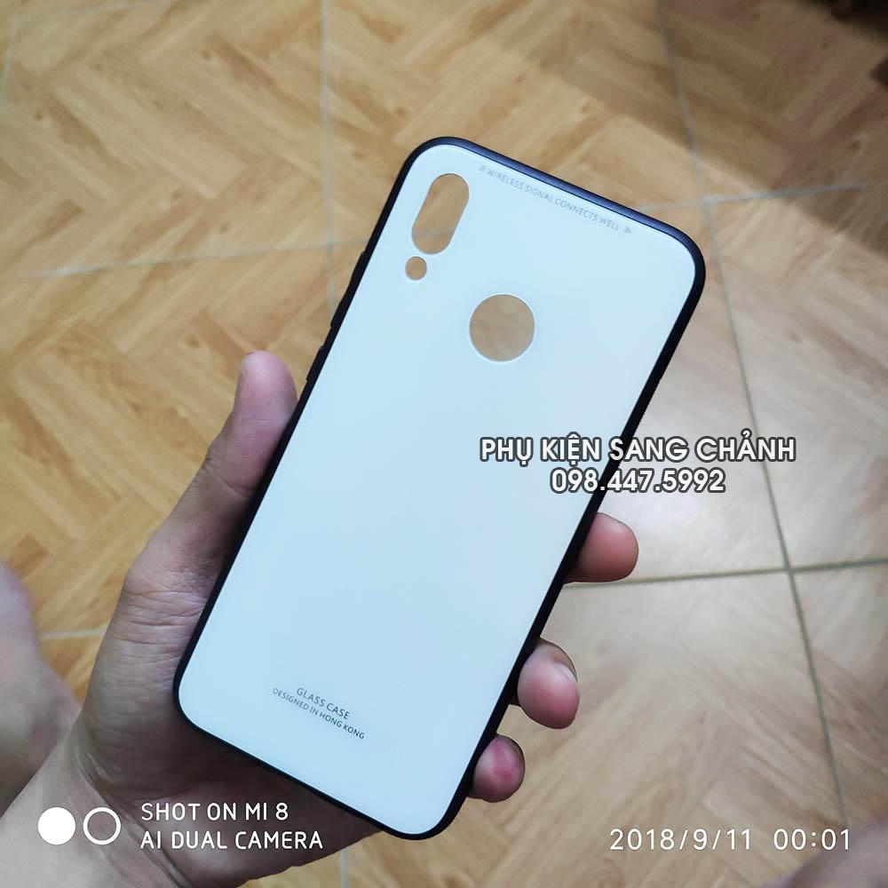 Ốp lưng kính cường lực huawei nova 3e - lưng kính độ cứng 9h phủ nano chống xước