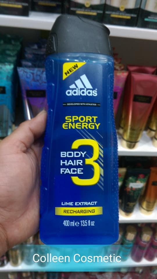 Sữa tắm gội toàn thân Adidas 3 in 1 Sport Energy 400ml