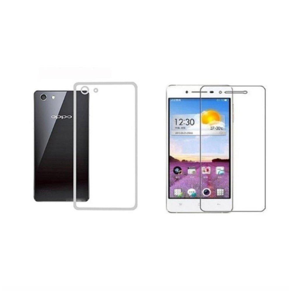 Bộ Ốp lưng silicon OPPO Neo 7 A33 (Trắng) + Kính cường Lực 2.5D