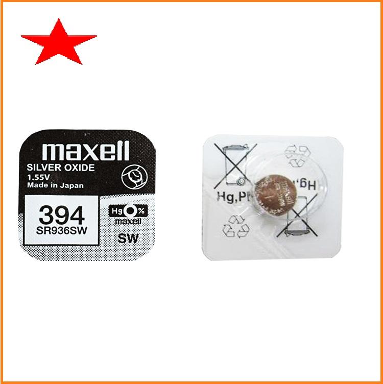 Combo 2 vỉ pin đồng hồ sr936sw maxell 1.55v, pin 394