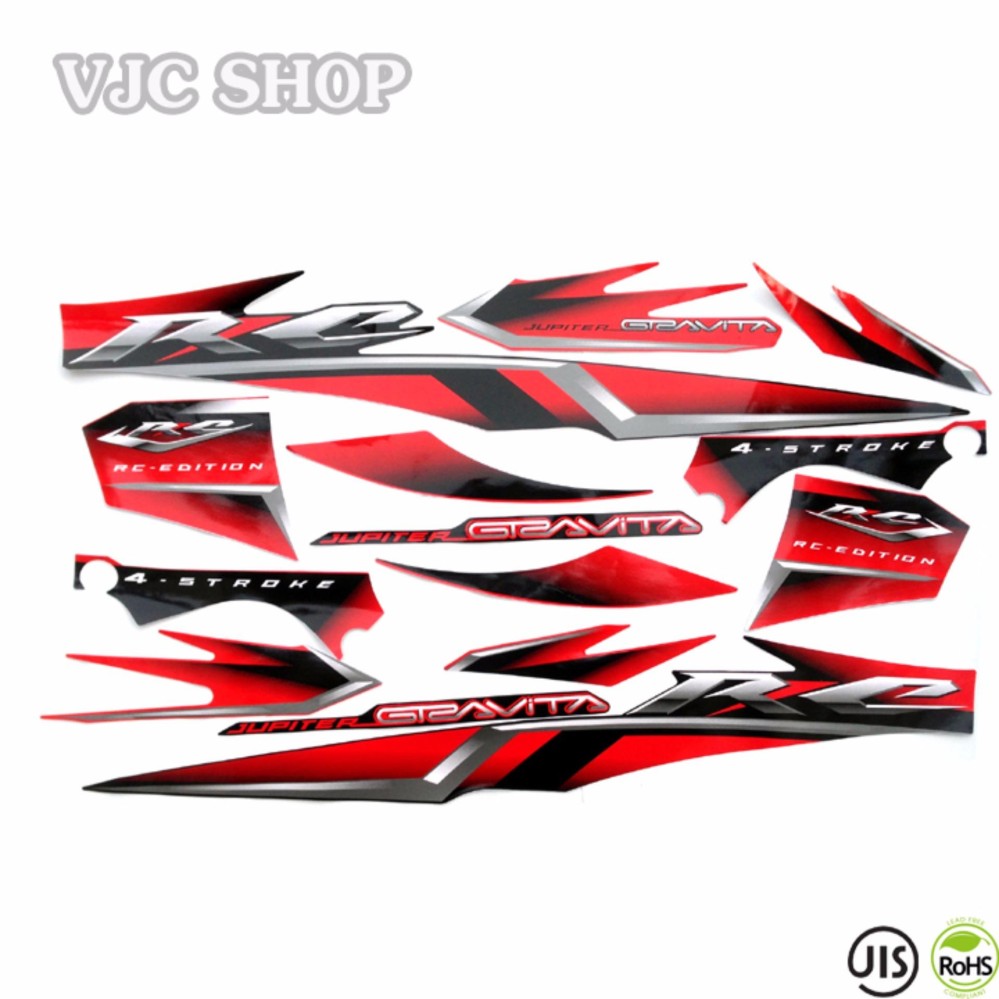 Bộ tem xe Jupiter Gravita RC màu đỏ đen