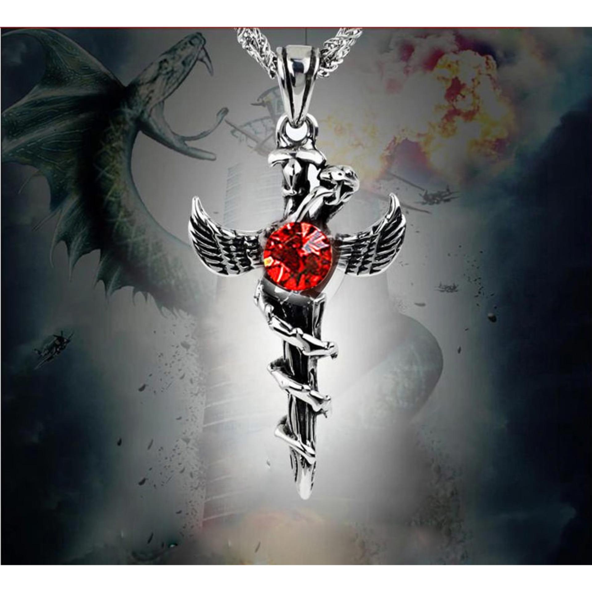 Dây chuyền Thần Rắn bò trên cây Thánh Giá phong cách Âu Mỹ NL32