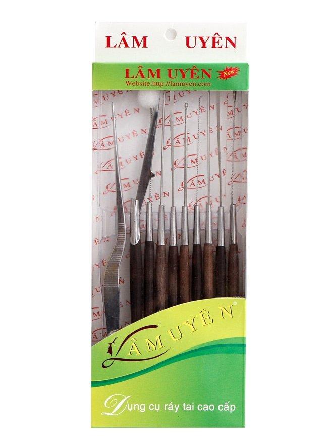 Bộ dụng cụ lấy ráy tai Lâm Uyên inox chuyên nghiệp 10 món