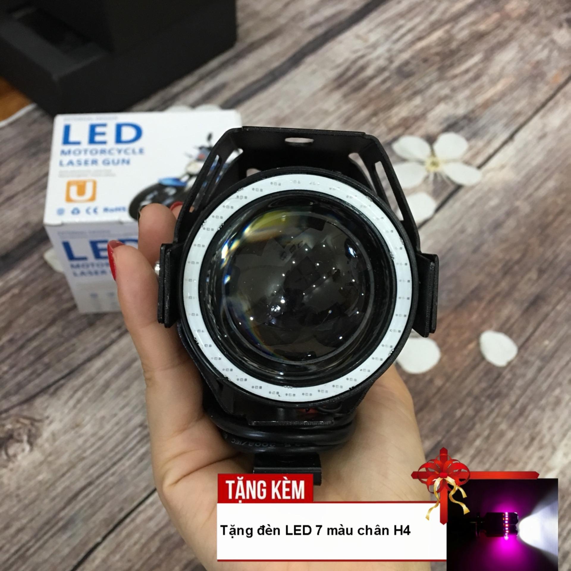[TẶNG ĐÈN 7 MÀU SIÊU SÁNG] Chế thêm đèn bi cầu LED U7 ( có viền led) cực sáng cho xe máy, ô tô   A88-U7-36