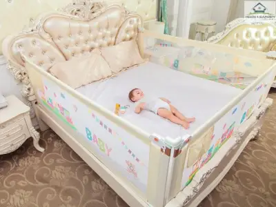 Thanh chắn giường cho bé BabyQiner Bộ 3 thanh (2 thanh 2m x 1 thanh 1m8)