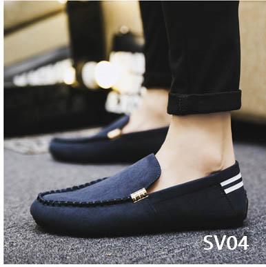 Giày Lười Nam 💖FREESHIP💖 Giày Thời Trang Phong Cách Hàn Quốc Siêu Đẹp  - [Tặng Tất Khử Mùi Cao Cấp] - Màu Xanh Navy SV04