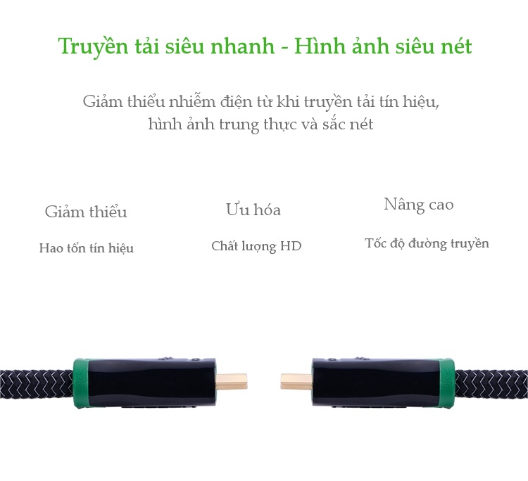 Cáp High-End HDMI 10.2Gbps 19+1 đồng đầu hợp kim, dài 1-12M UGREEN HD126 Cáp High-End HDMI 10.2Gbps 19+1 đồng đầu hợp kim, dài 1-12M UGREEN HD126